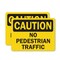 Signmission No Pedestrian Traffic Caution Sign, Vinyl Decal, 14in W x 10in L, 2PK OS-2PACK-CS-D-1014-L-19208 - alternate 1